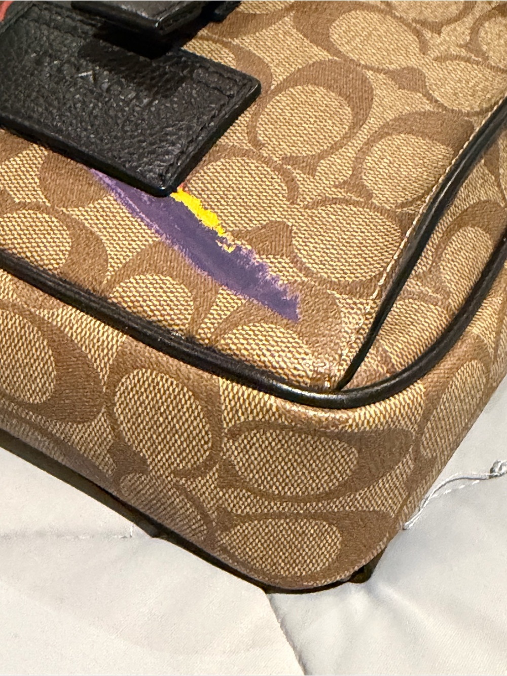 Coach X Jean Michel Basquiat Track Crossbody Bag In Signature Canvas - Picture 6 of 11